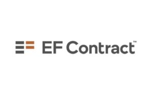 EF Contract logo with gray and orange icon and text on white background