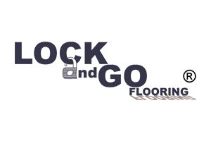 Lock and Go Flooring logo in black and gray text on a white background