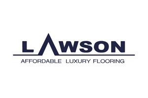 Lawson Affordable Luxury Flooring logo in navy blue on a white background