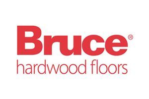 Bruce hardwood floors logo in red text on a white background