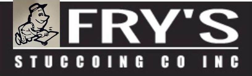 Fry's Stuccoing Co. Inc. logo with a cartoon pig in a hat and the company name in white.