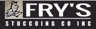 Fry's Stuccoing Co. Inc. logo with a cartoon pig in a hat and the company name in white.