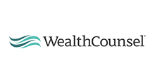 WealthCounsel logo: stylized teal wave with 