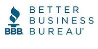 Better Business Bureau logo in blue with torch icon and BBB initials