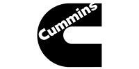 Cummins logo in black and white with the word “Cummins” across a stylized C shape