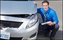 Car insurance inspection in progress