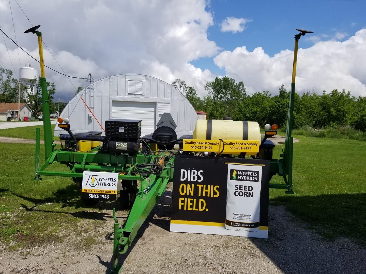 A trailer with a sign that says dibs on this field