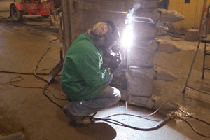 A welder at work