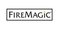 A black and white logo for firemagic on a white background.