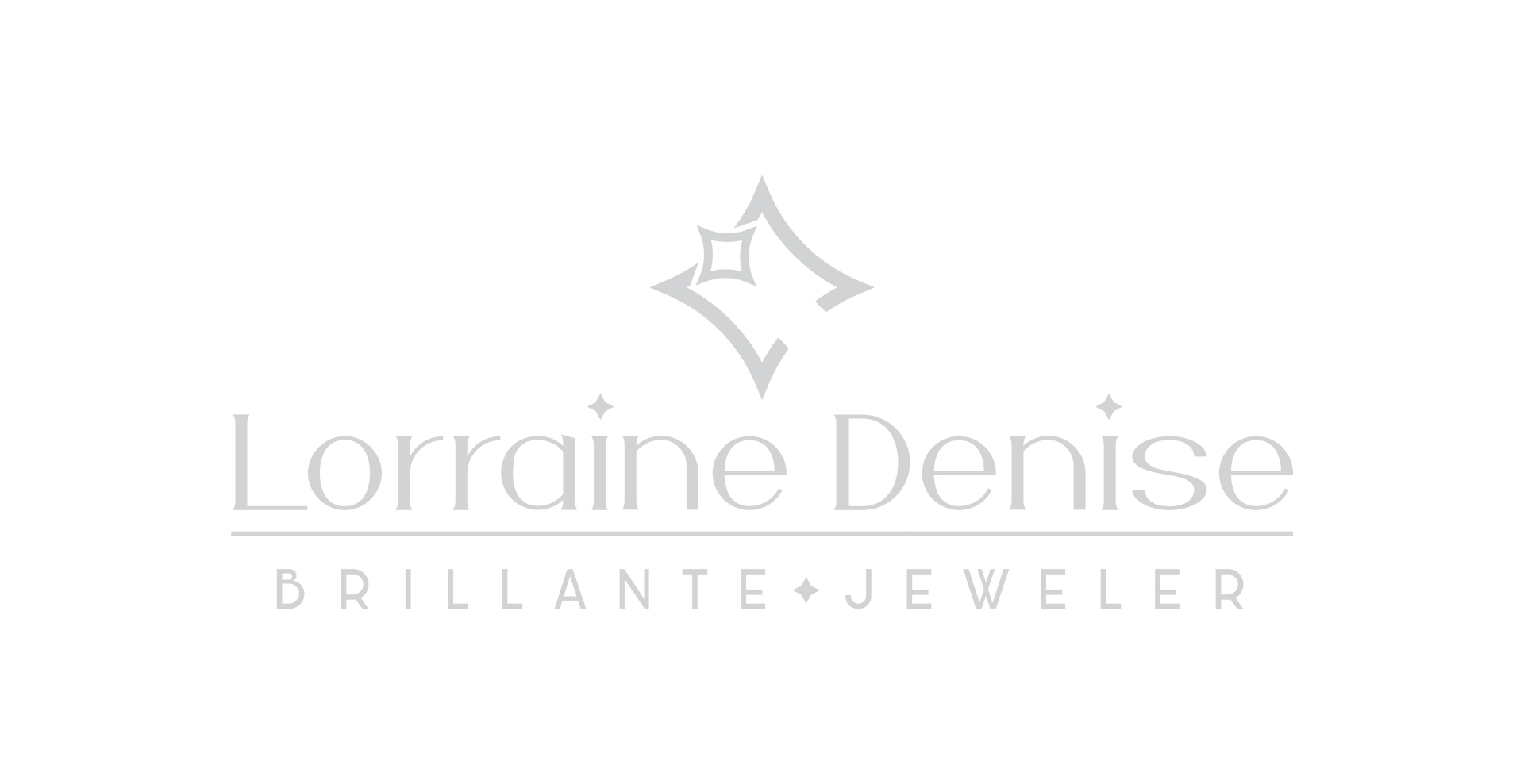 Logo of "Lorraine Denise, Brillant&eacute; + Jeweler" with a star-shaped icon.