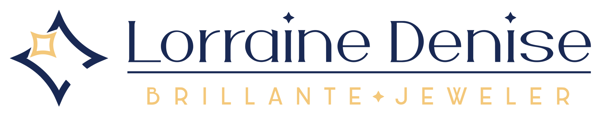 Logo of "Lorraine Denise, Brillant&eacute; + Jeweler" with a star-shaped icon.