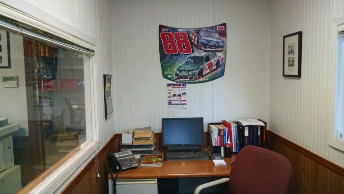 Office table with a computer