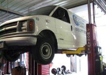 Van on the shop for repair