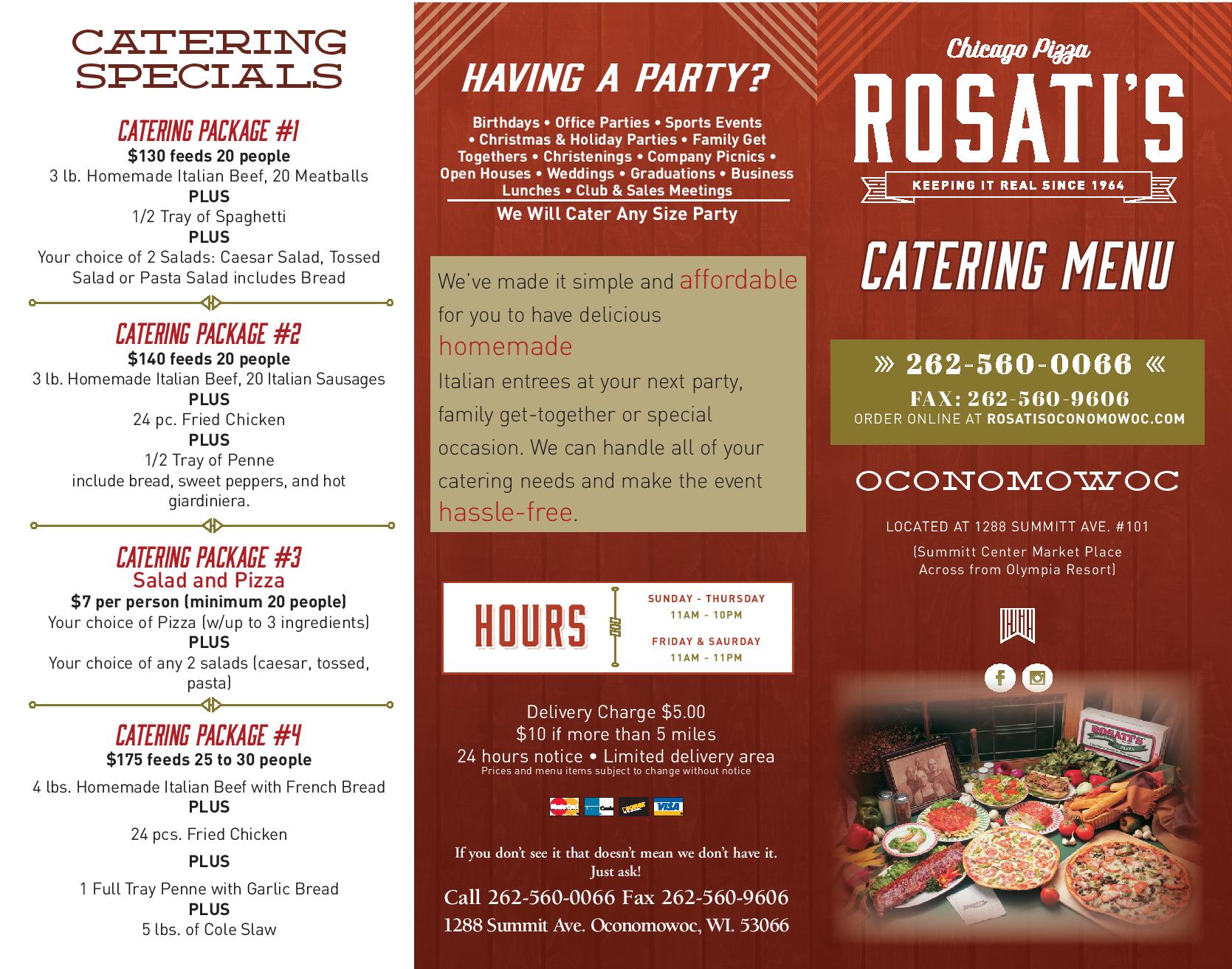 Catering Chicago Style Food Oconomowoc WI
