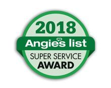 The logo for the 2018 angie 's list super service award.