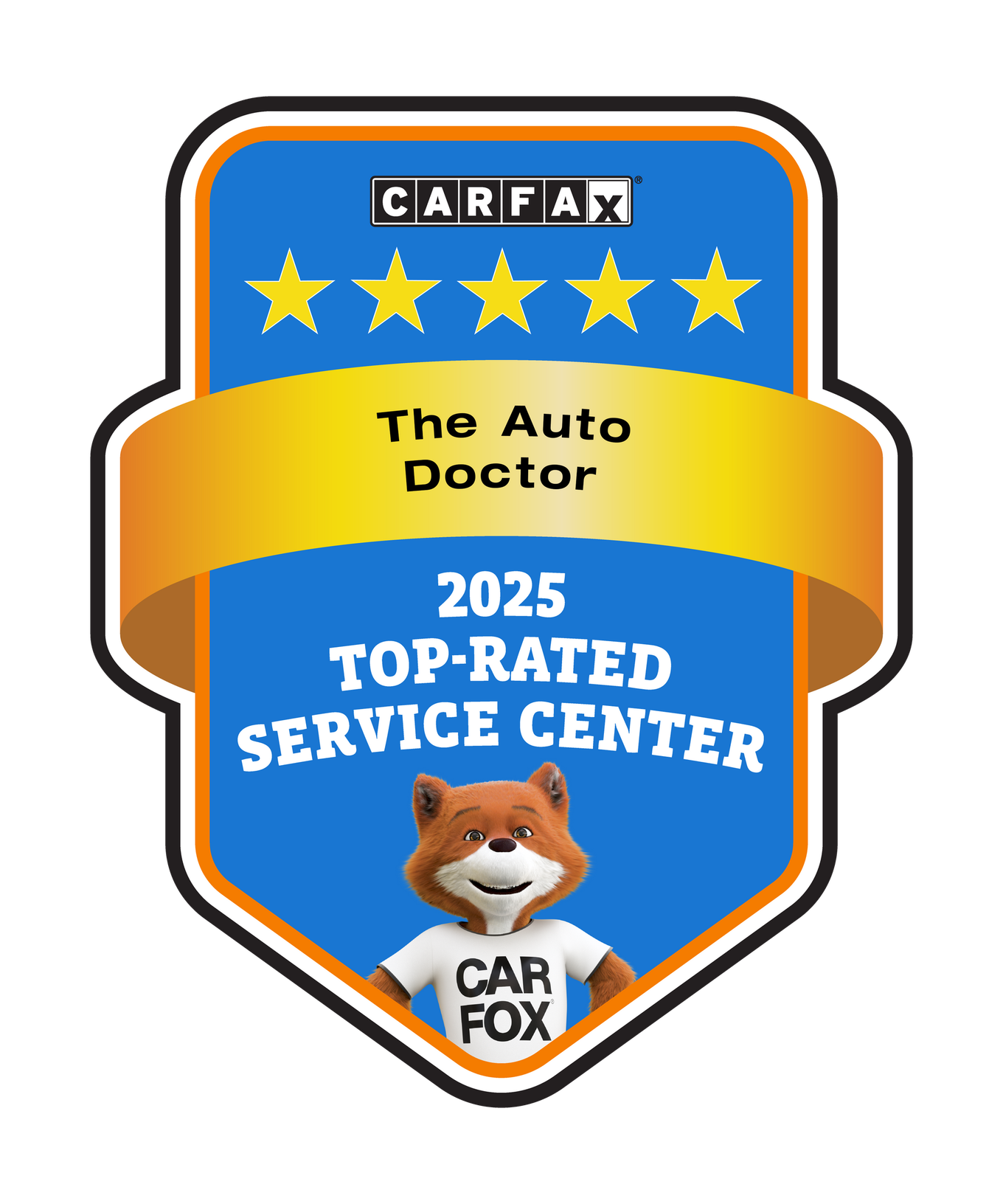 CARFAX 2025 Top-Rated Service Center award badge for