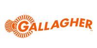 Orange Gallagher logo with a sunburst icon on a white background