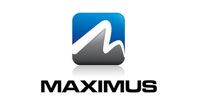 MAXIMUS logo with blue and gray icon above black text
