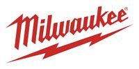 Milwaukee red logo with lightning bolt on a white background