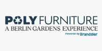 POLY Furniture logo with “A Berlin Gardens Experience” and “Powered by Brandster” text on white background
