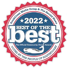 A logo for the south coast media group and the herald news
