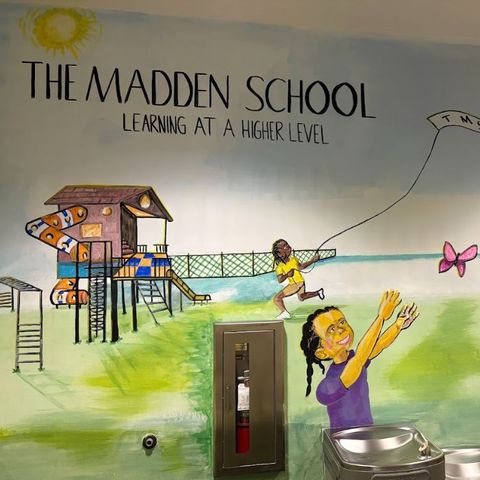 A mural on the wall of The Madden School