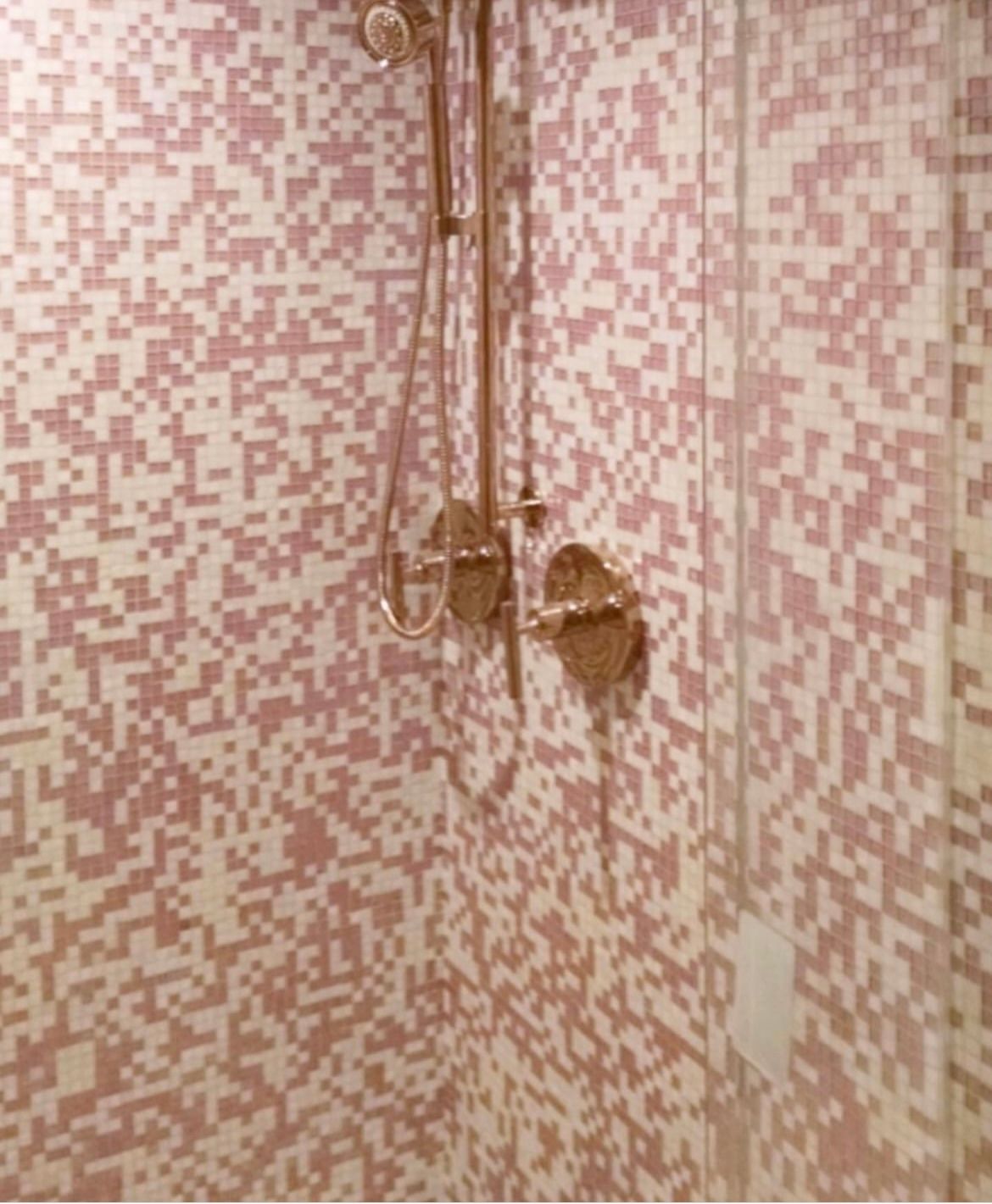 Bathroom with shower faucet