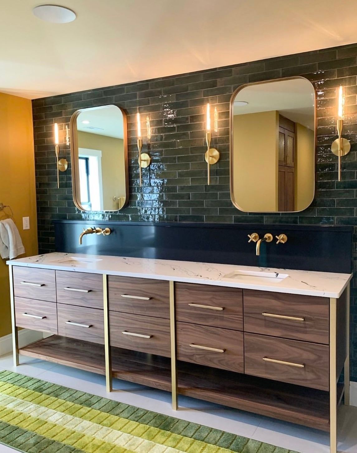 Beautiful restroom with newly installed tiles