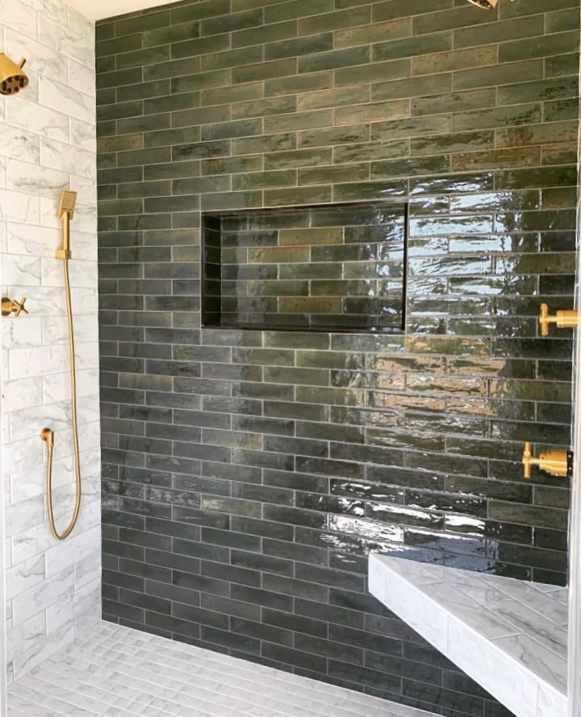 Beautiful restroom with newly installed tiles