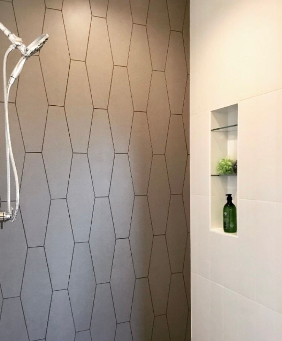 Beautiful restroom with newly installed mosaic tiles