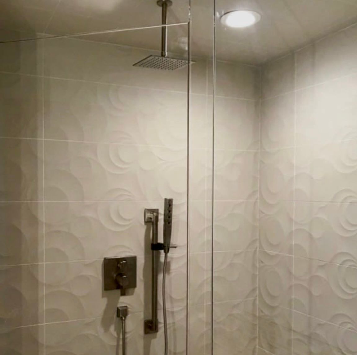 Restroom with glass door