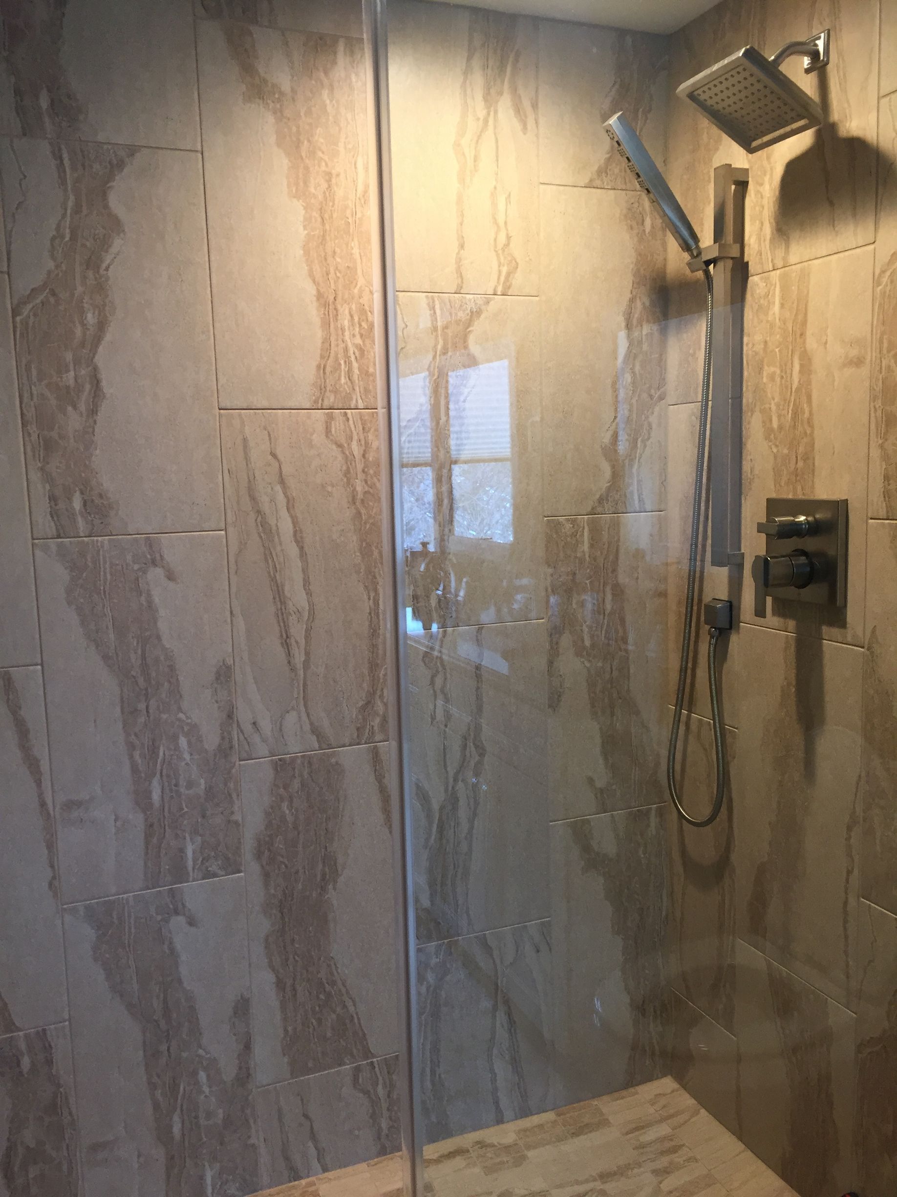 Luxury vinyl restroom