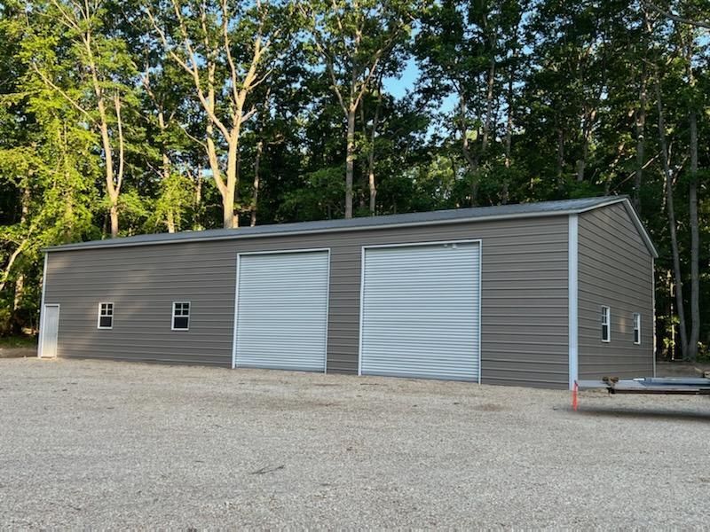 Brown metal barn