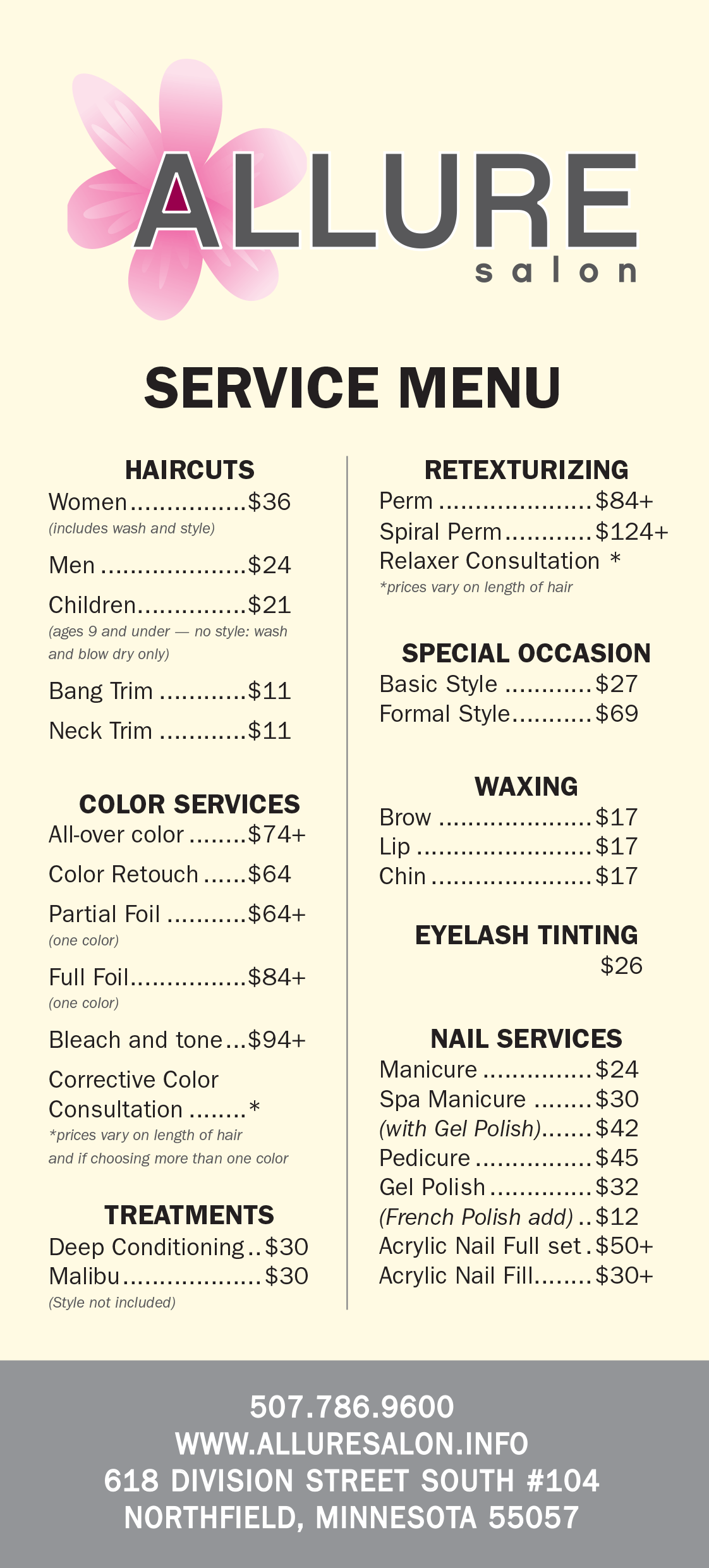 Allure Salon Services Northfield, MN