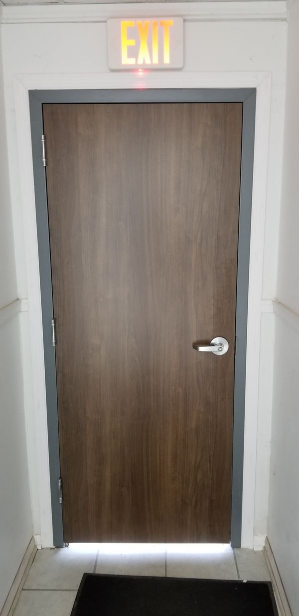 Door with an illuminated 