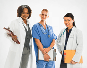 Doctors with clipboards