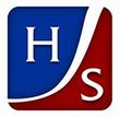 Blue-and-red logo with white letters H and S