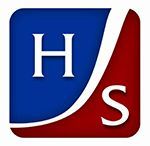 Blue-and-red logo with white letters H and S