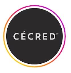 The logo for cecred is a black circle with a rainbow colored border.