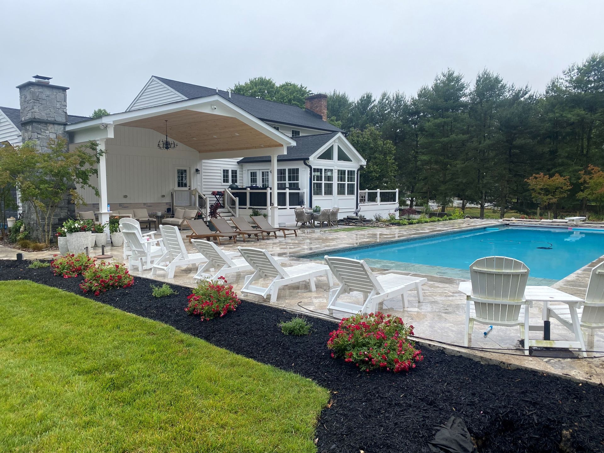 New pool and landscaping