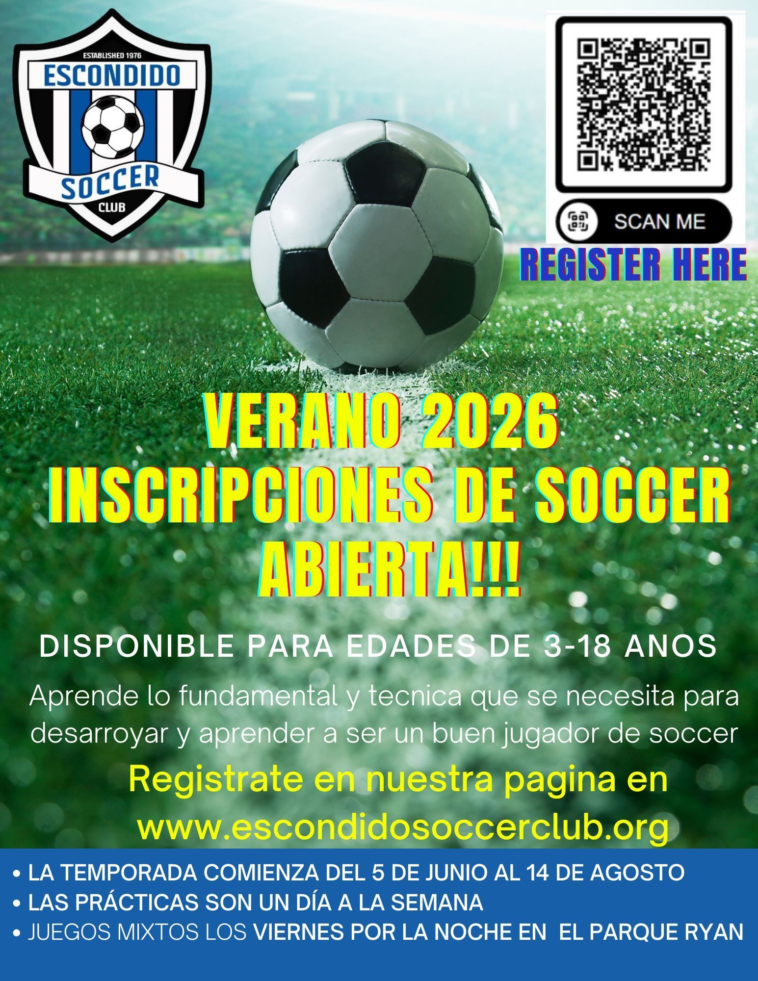 SUMMER 2026 SOCCER SEASON
