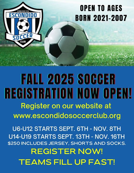 Fall 2025 Soccer Registration Flyer
