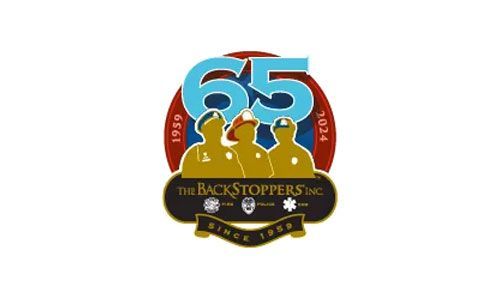 65th anniversary Black Snappers emblem with blue and gold figures on a red and black badge