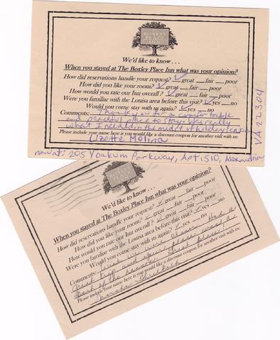 The Boxley Place Inn customer review