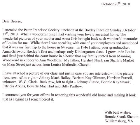 The Boxley Place Inn customer review