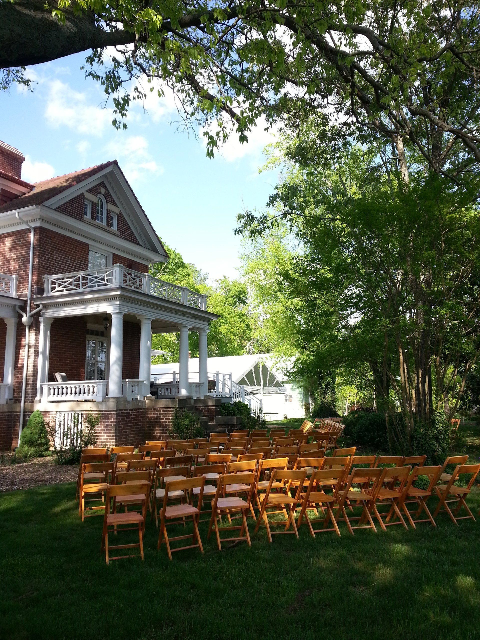 Chairs outside the main house