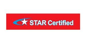 STAR Certified logo on a red banner with blue star swoosh and white text
