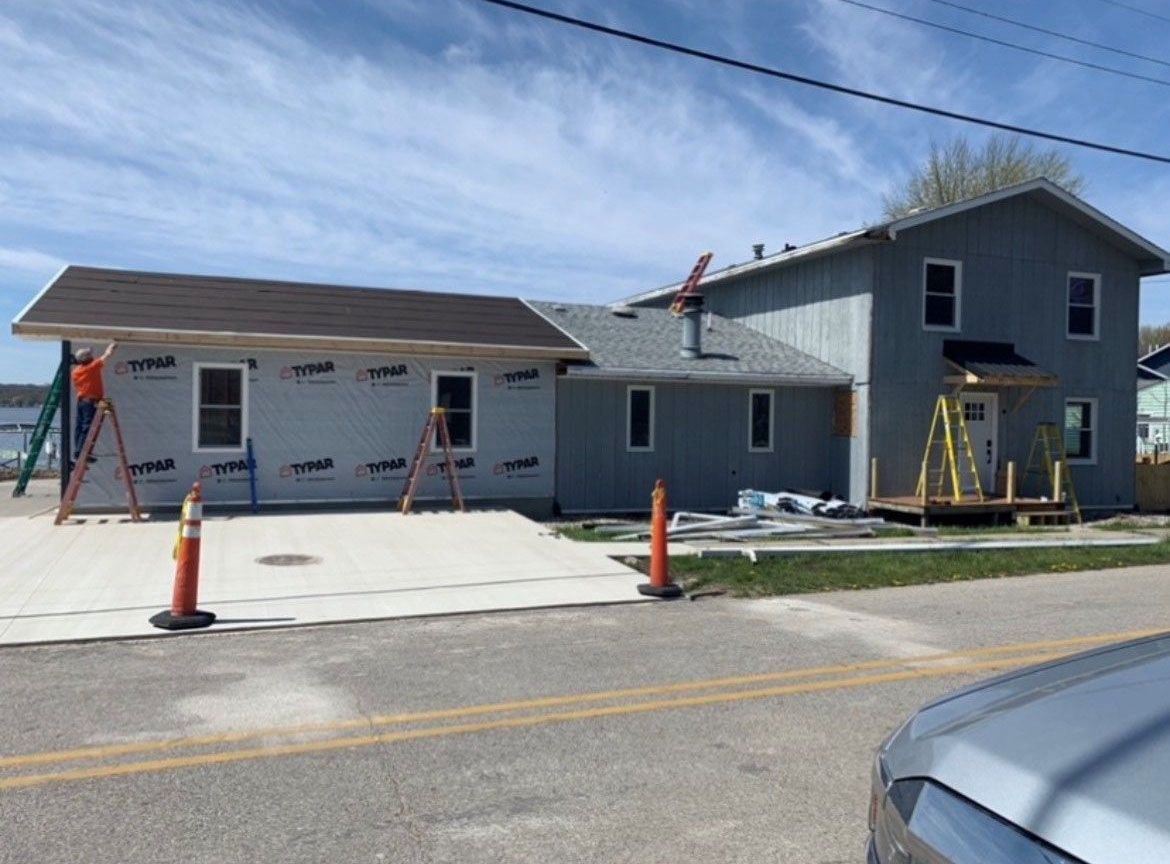 Gray house construction