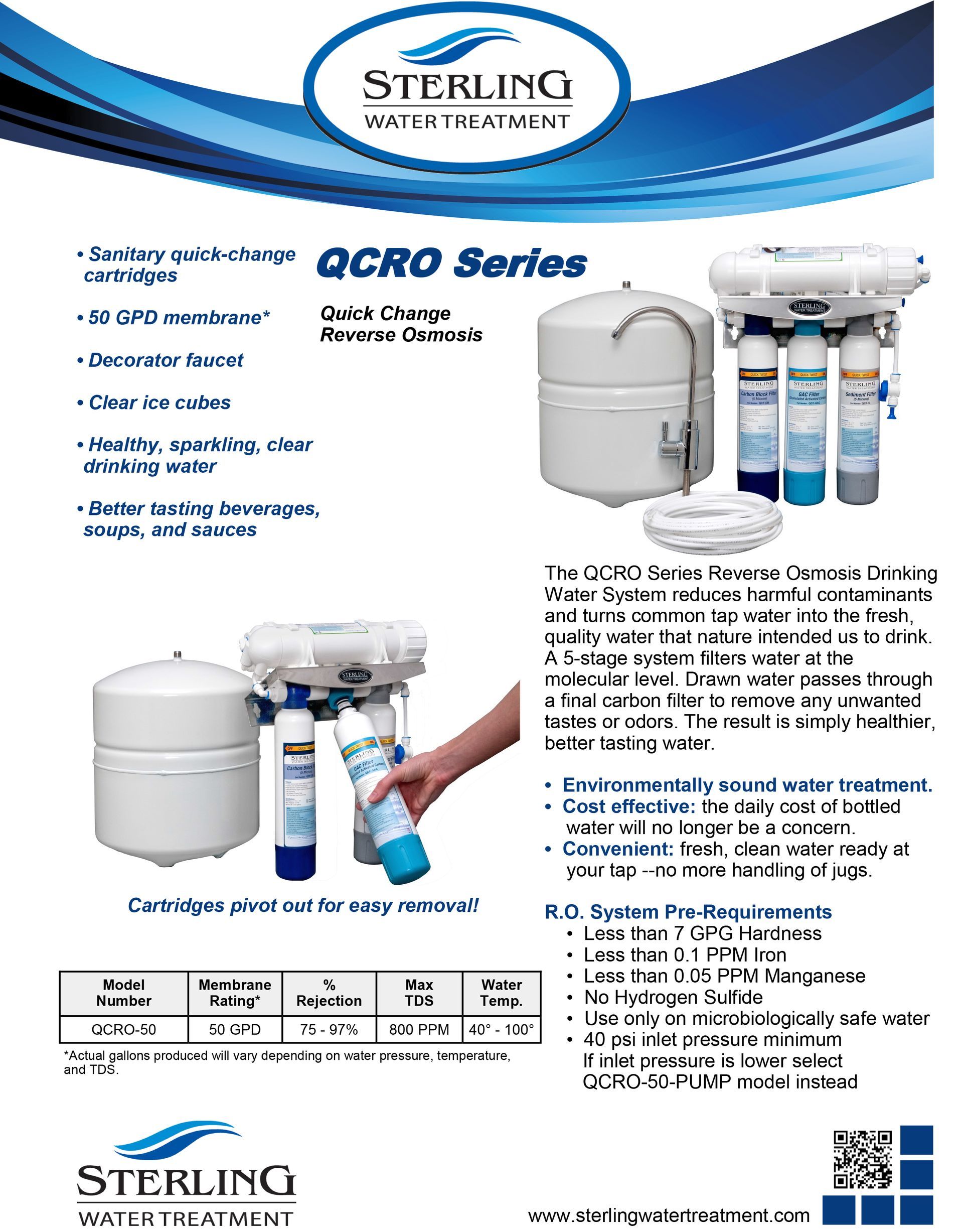 A person is holding a bottle of water in front of a water filter.