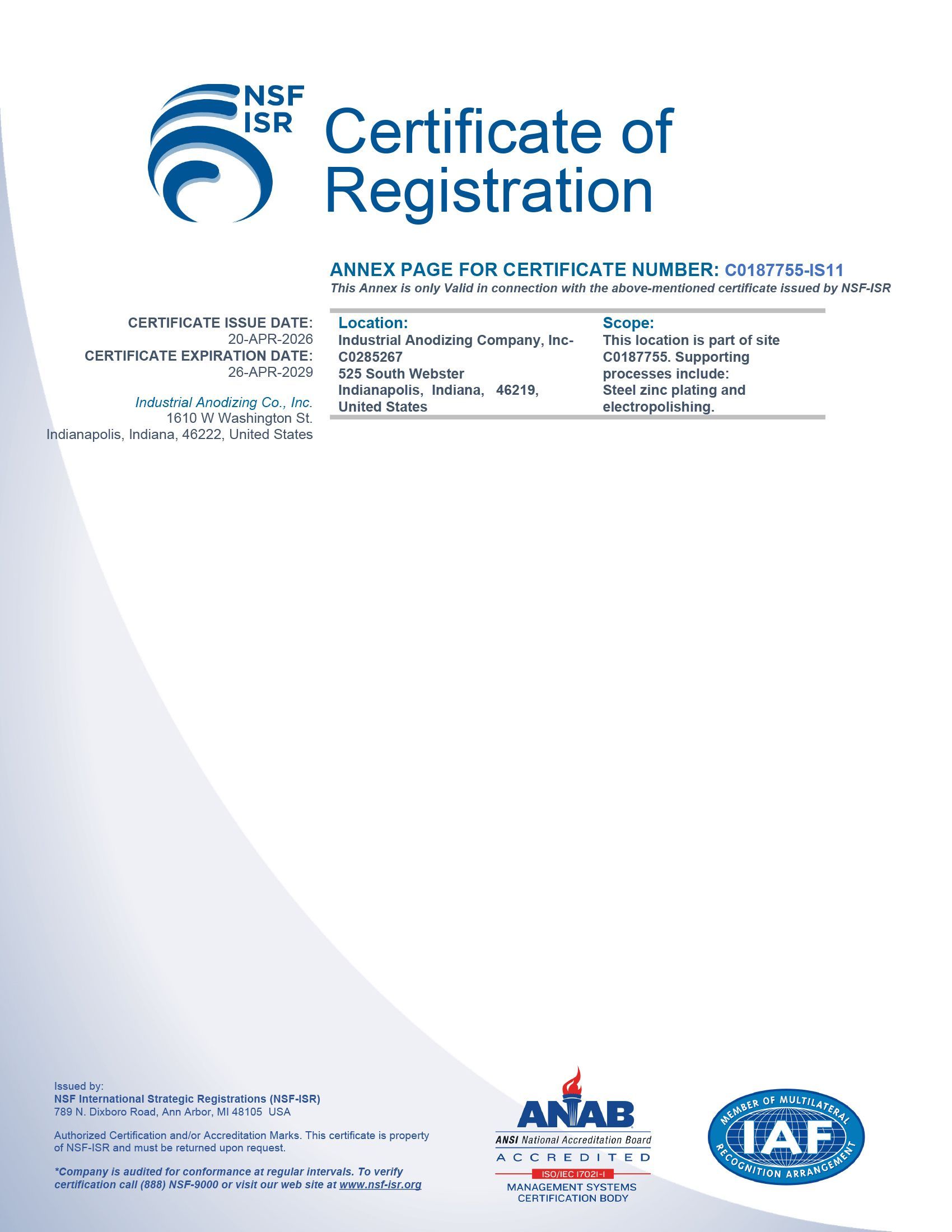 A certificate of registration is displayed on a white background.